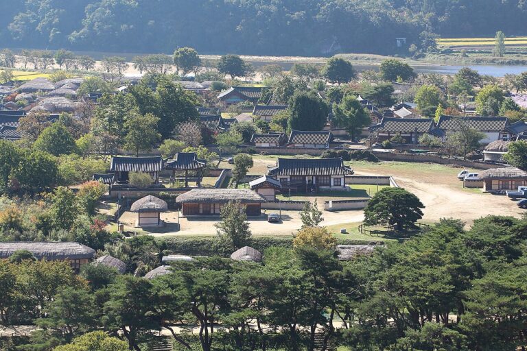 Traditional houses at Hahoe Folk Village, Andong, Korea
